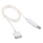 White Charge & Sync Cable with Blue Visible EL for iPhone/iPod/iPad